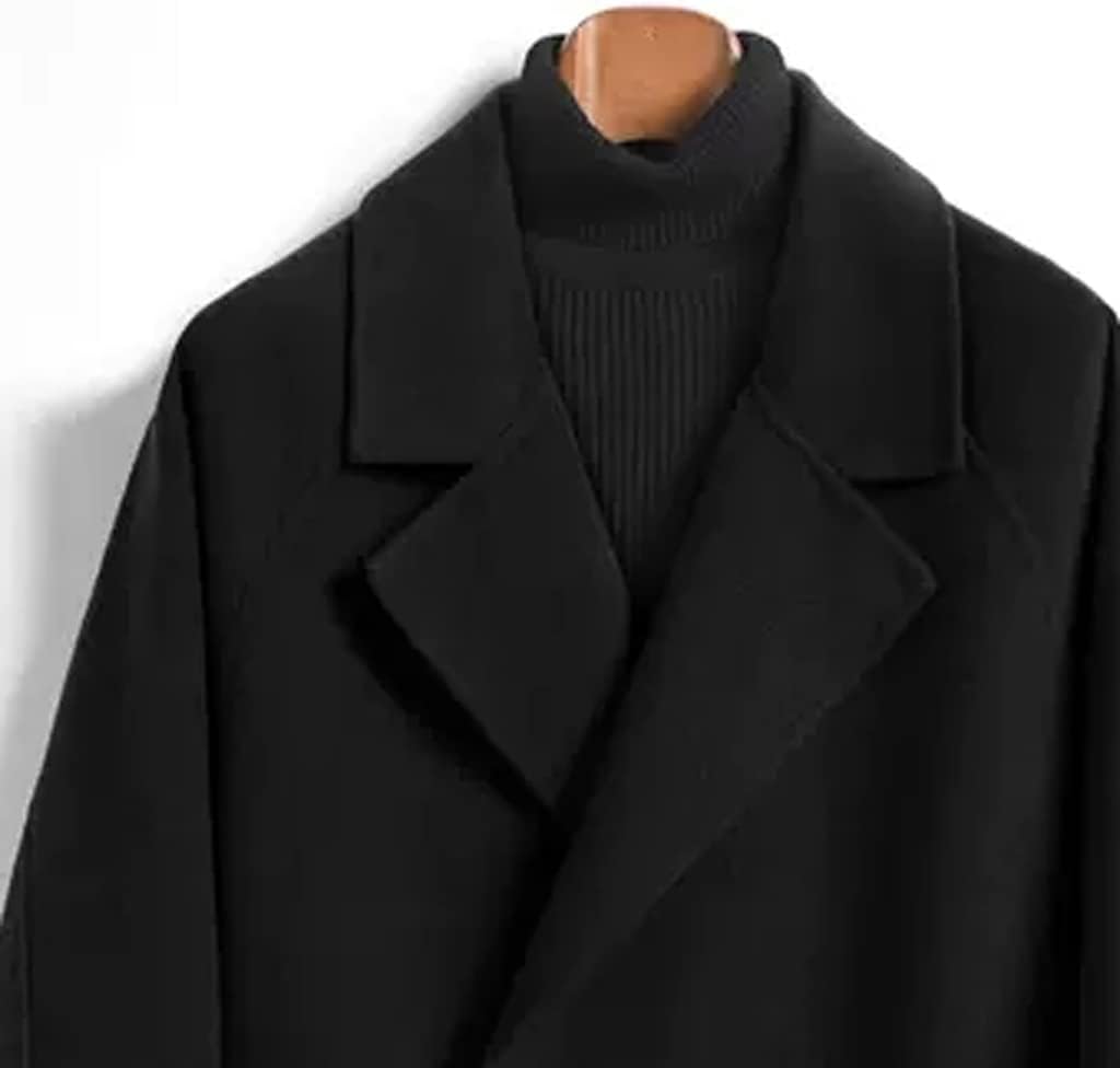 ZHCHAO Double-sided Tweed Coat Tweed Jacket Loose Tweed Windbreaker Winter