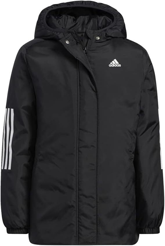adidas Girls' Insulated Parka Jacket, Black, X-Small