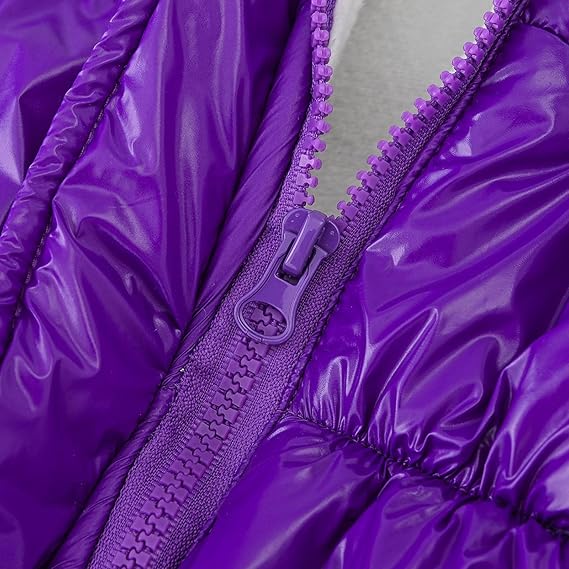 Valcatch Kid Girls Winter Puffer Jackets Faux Fur Hooded Parka Coats Fleece Warm Winfproof Padded Down Overcoat Belt Pockets School Outwear